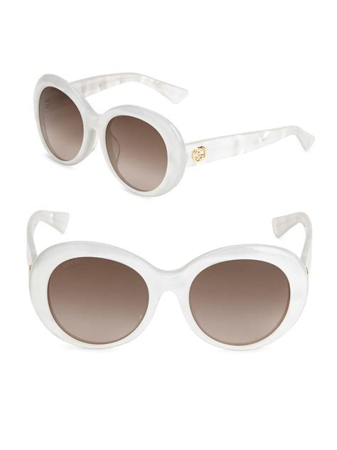 gucci white round sunglasses